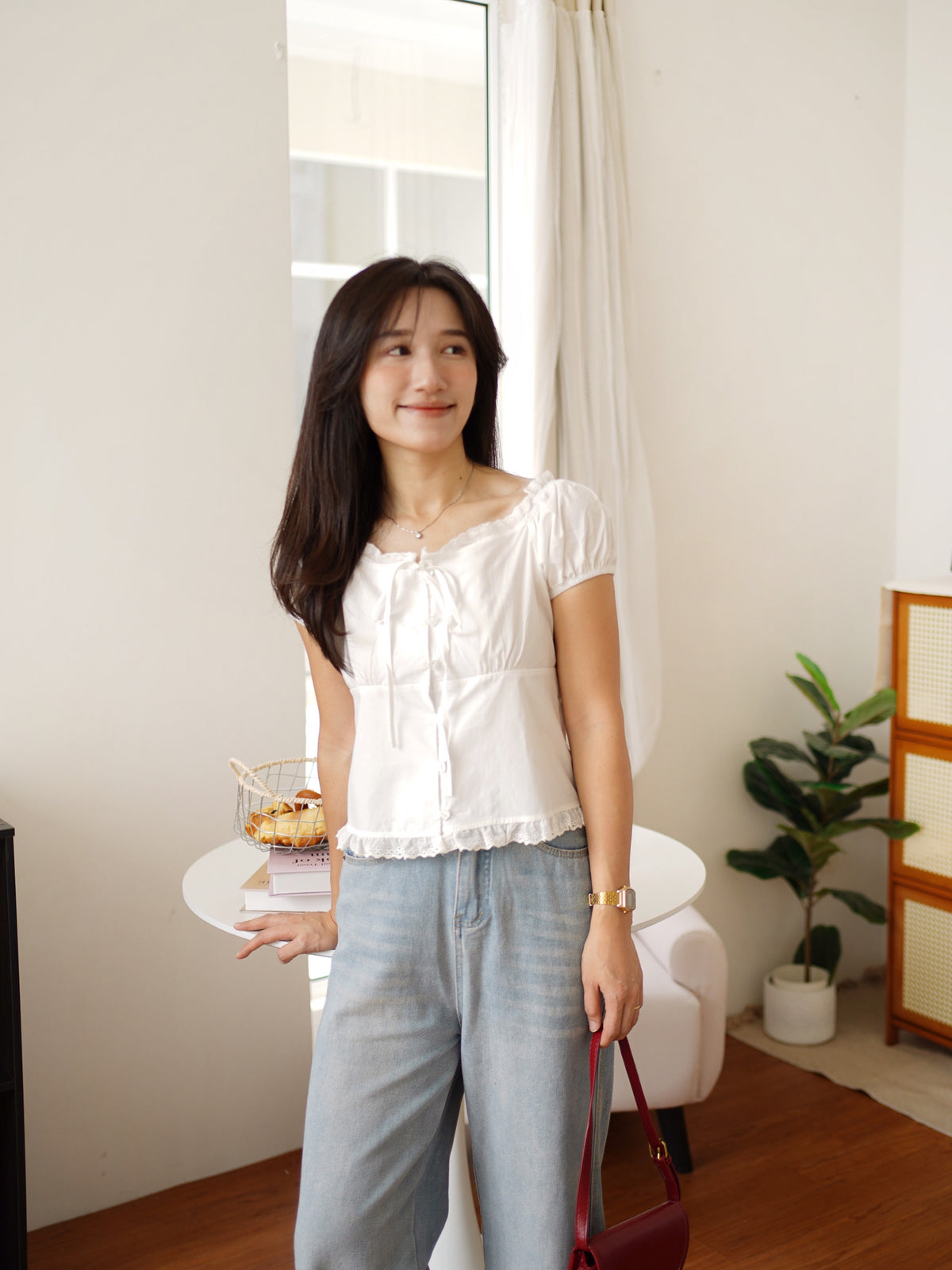 Lacey Trimmed Blouse