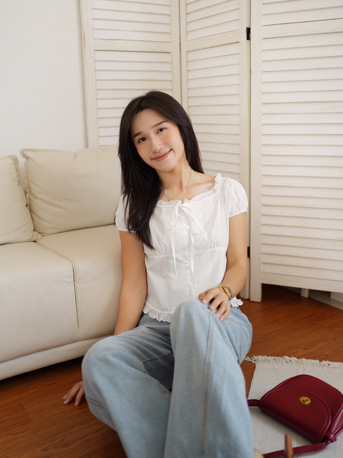 Lacey Trimmed Blouse