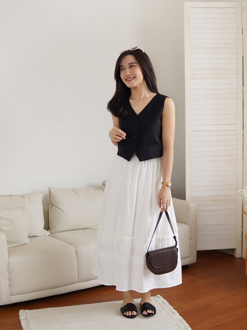 Lace Trimmed Maxi SkIrt