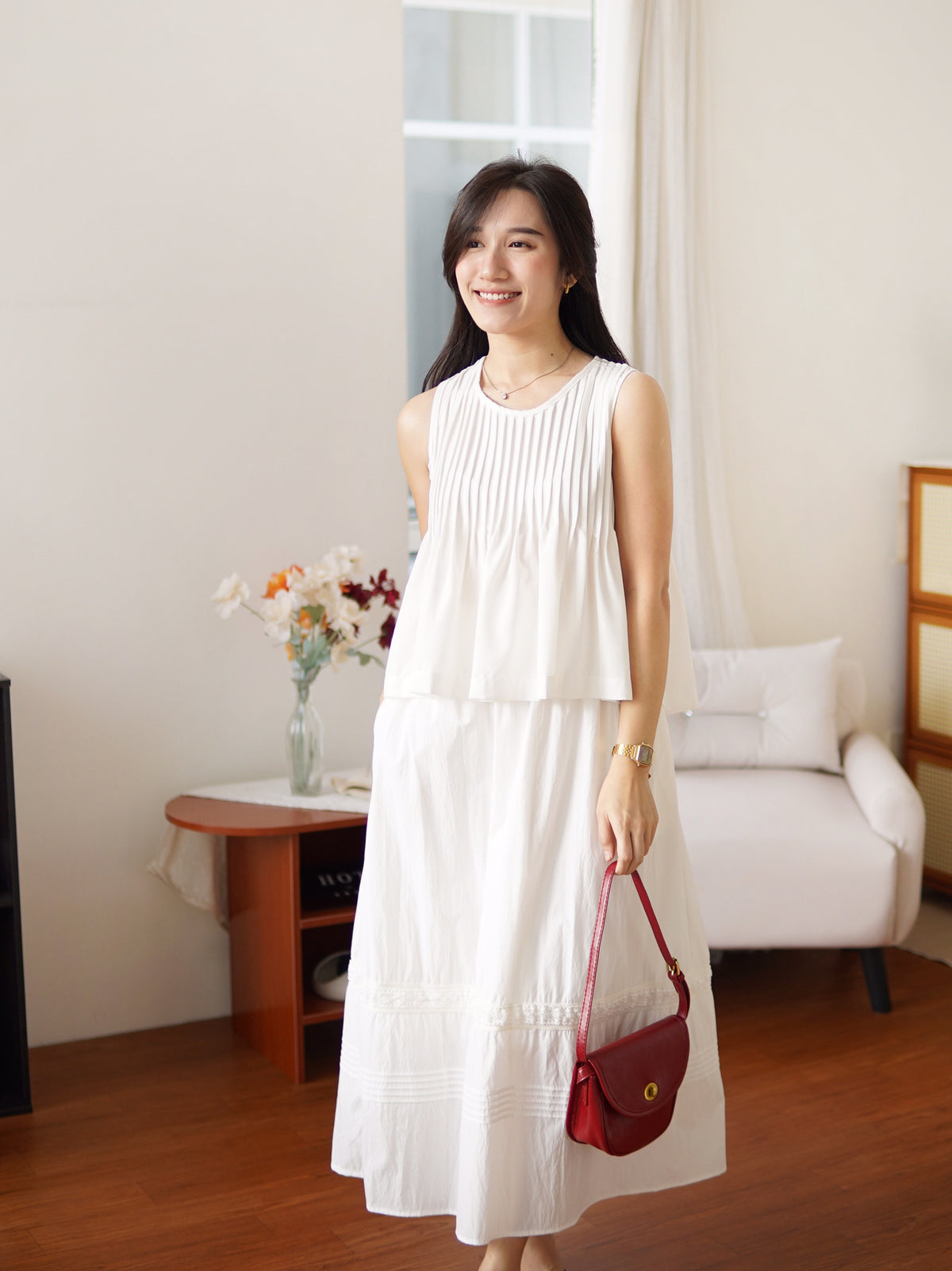 Lace Trimmed Maxi SkIrt