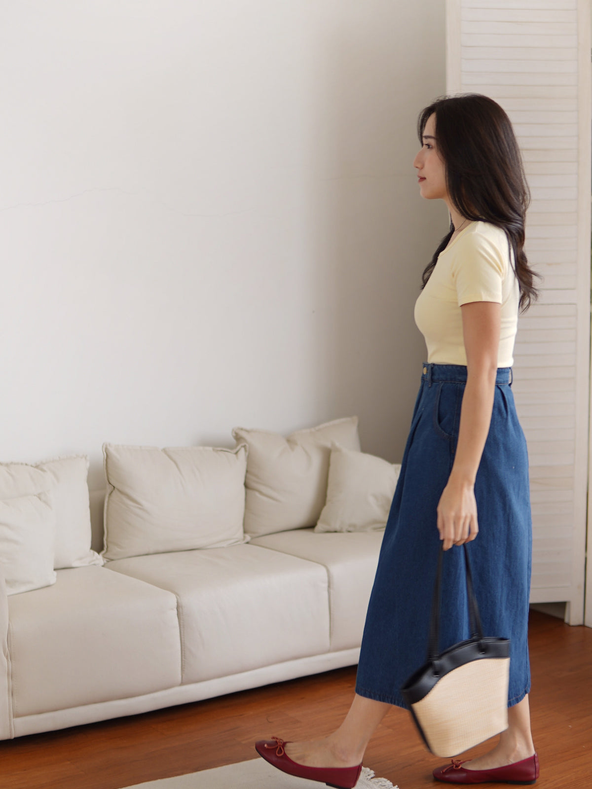 Harper Denim Flared Skirt