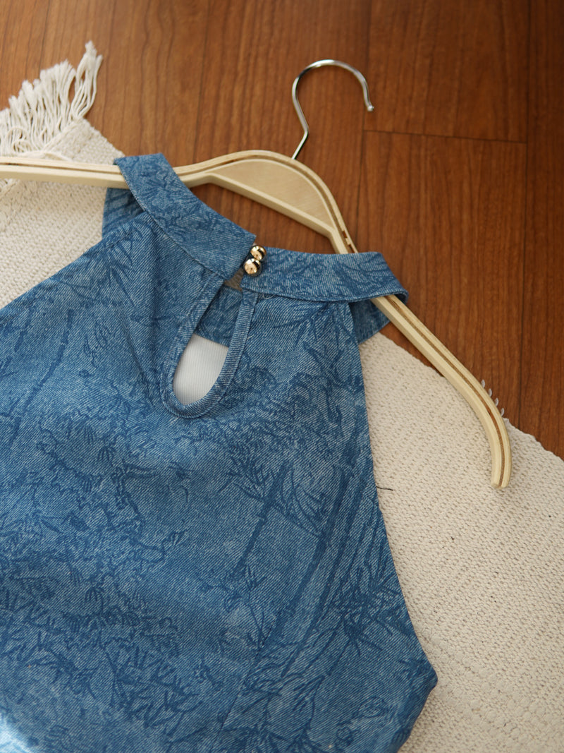 Tranquil Blue Bamboo Top