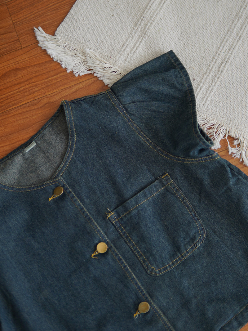 Ruffle Denim Top