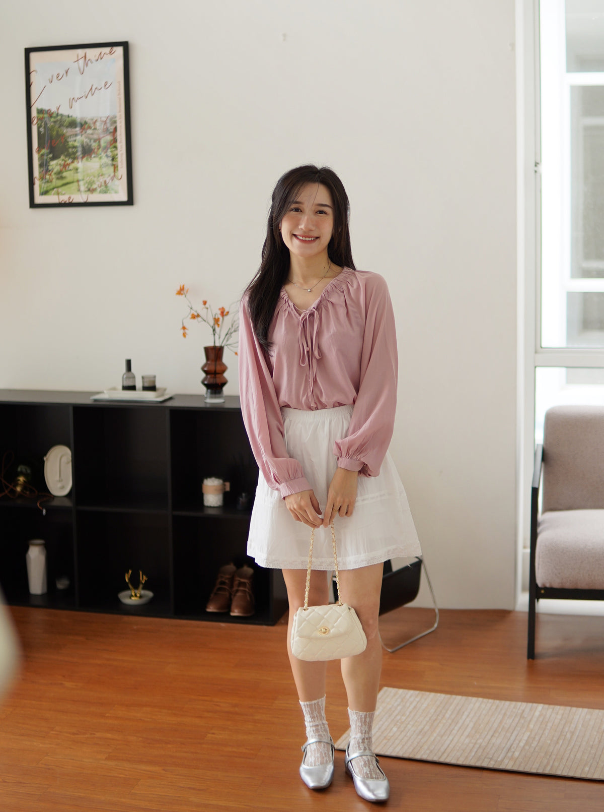 Ruched Ruffle Blouse