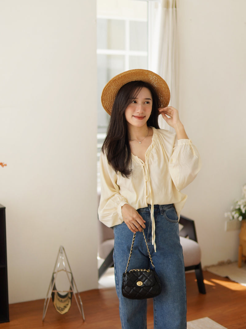 Ruched Ruffle Blouse