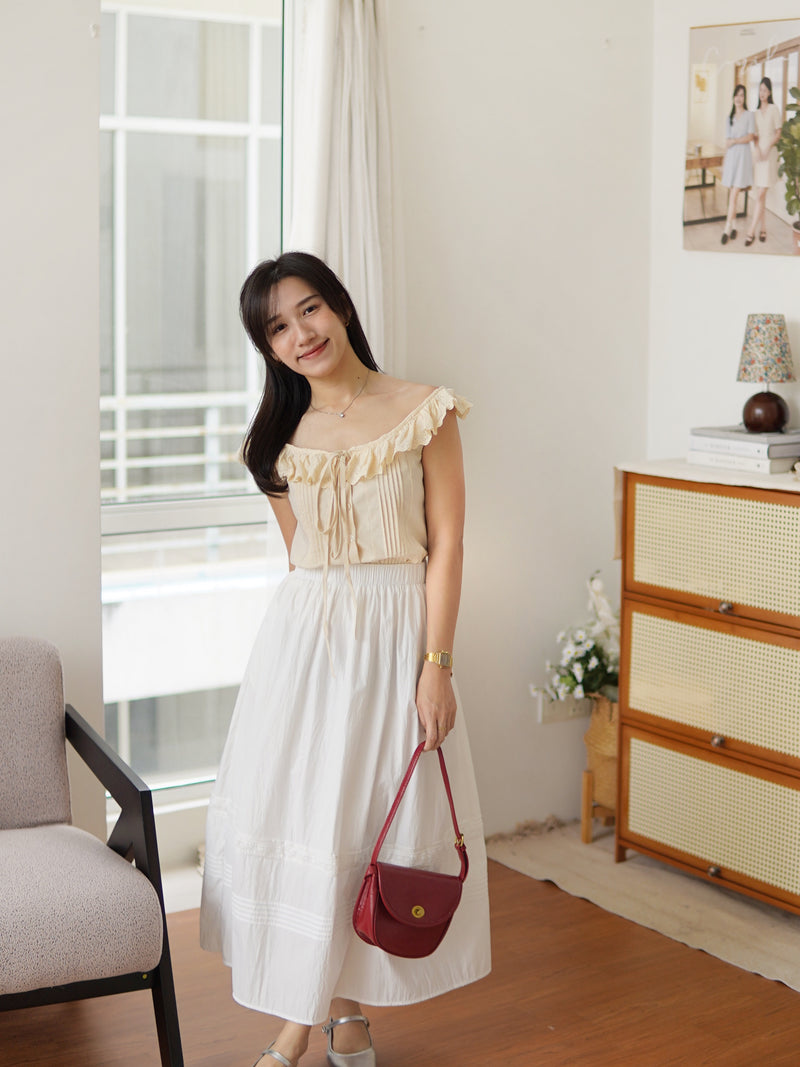 LACE Crochet Ribbon Top