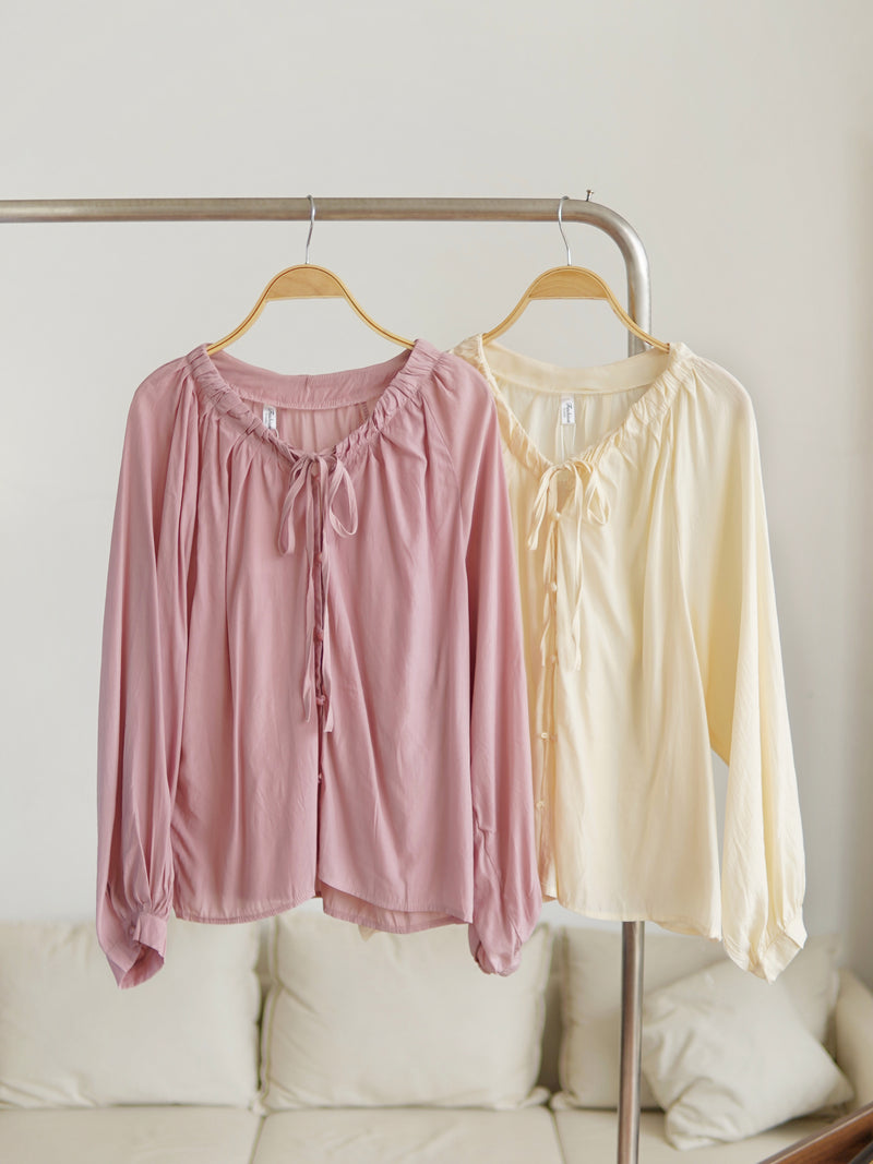 Ruched Ruffle Blouse