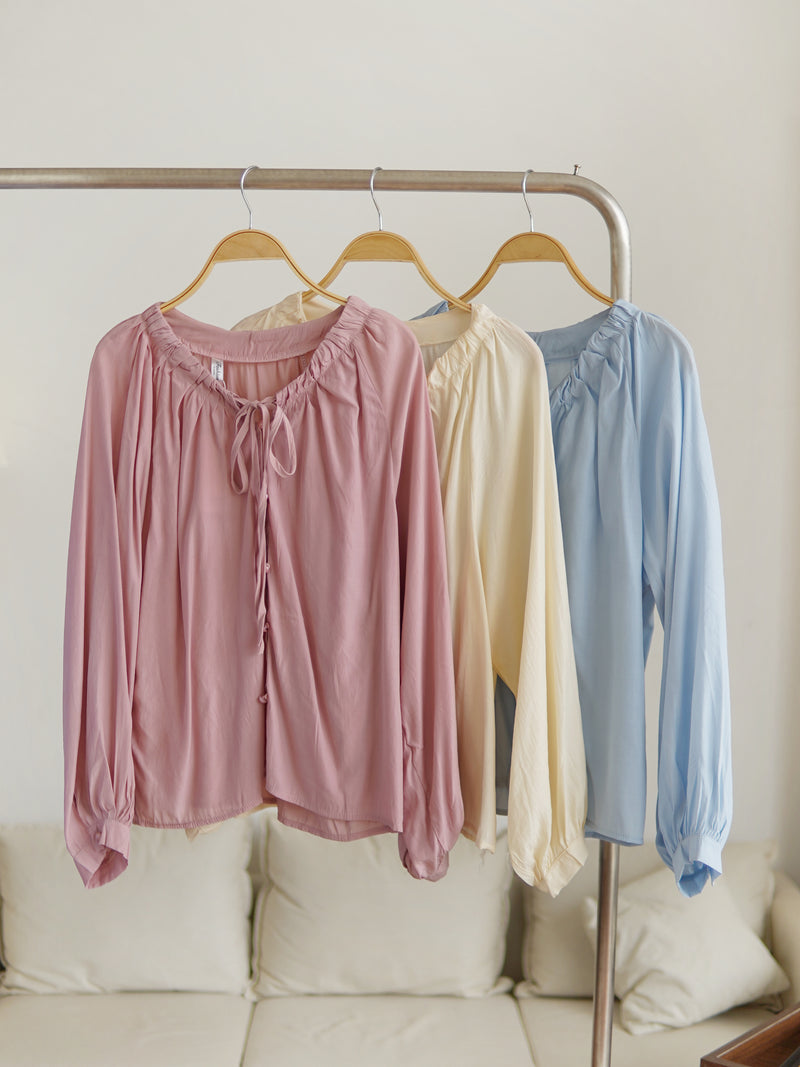 Ruched Ruffle Blouse