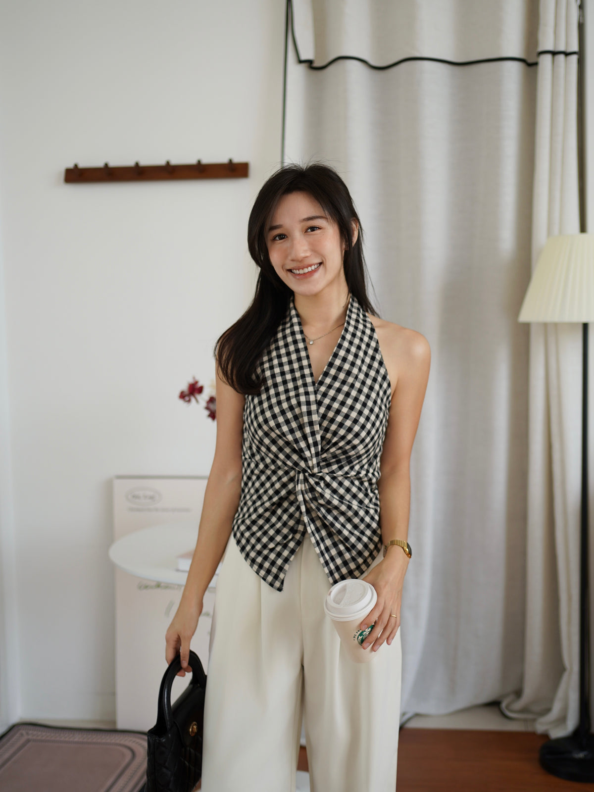 Plaid Knot Wrap Top - LovelyMadness Clothing Malaysia