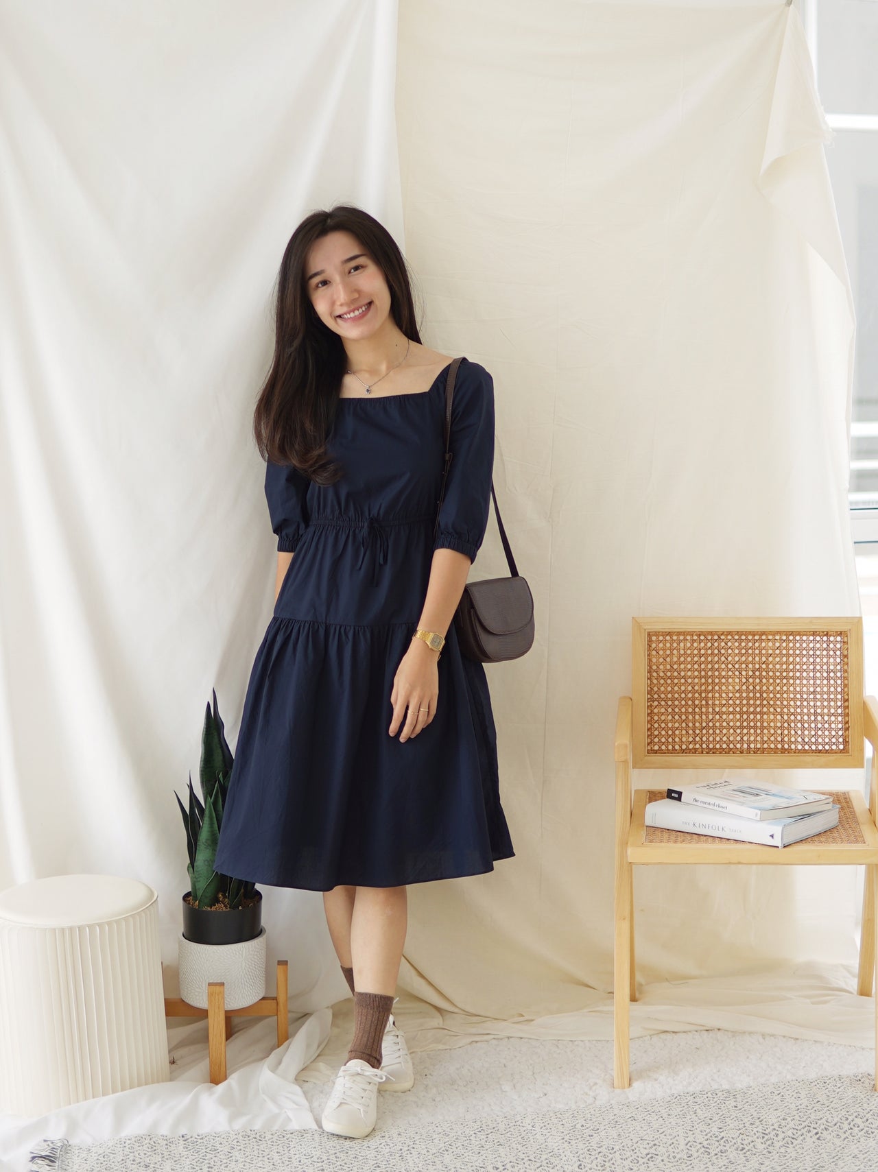 JONAH NAVY PUFFY DRESS