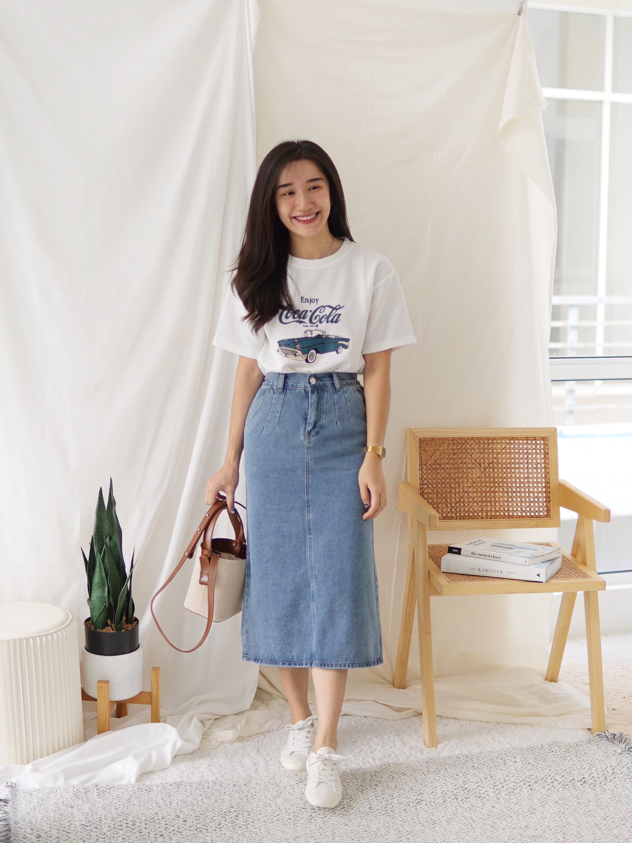 Midi skirt deals outfit korean