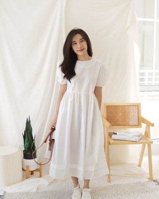 White Puffy Long Dress