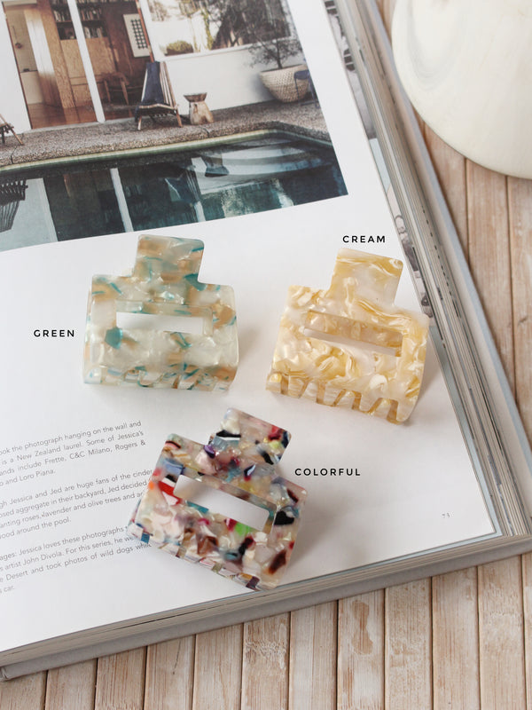 SQUARE ACETIC ACID HAIR CLAWS - LovelyMadness Clothing Malaysia