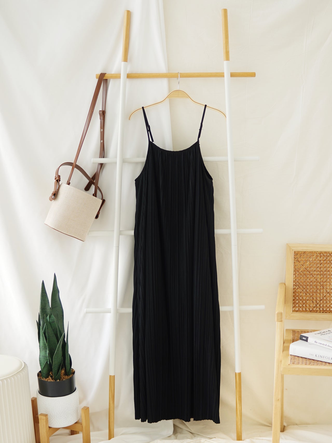 MELISSA PLEAT STRAP DRESS