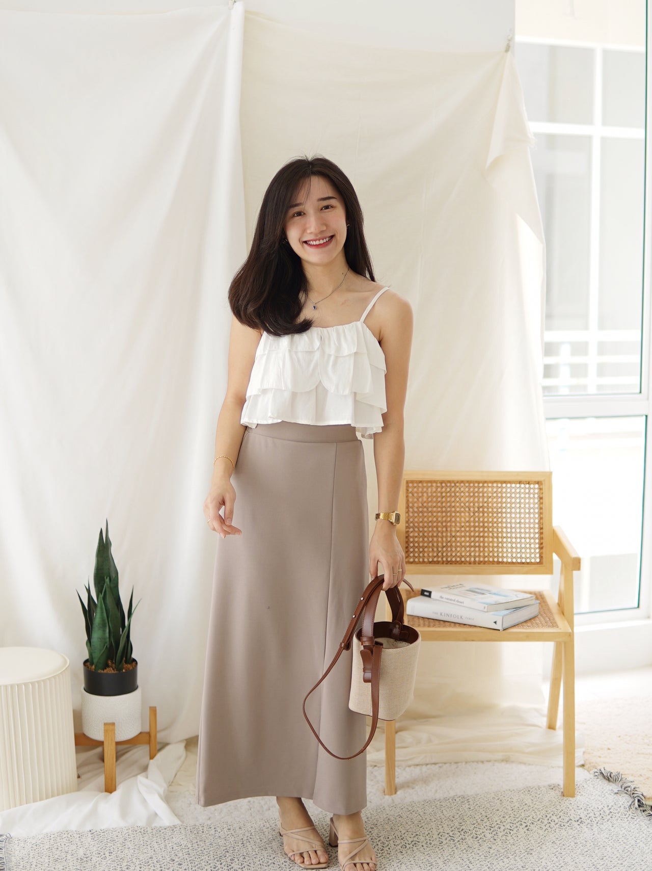 JAPAN MILY BILET SLIT MIDI SKIRT