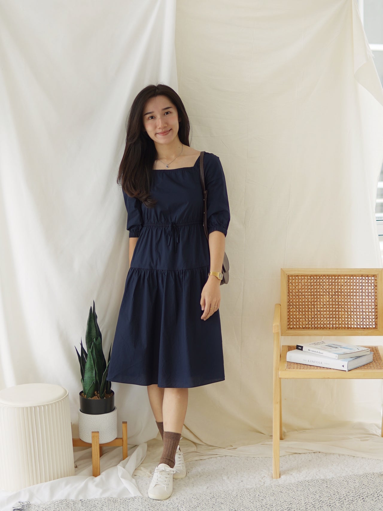 JONAH NAVY PUFFY DRESS