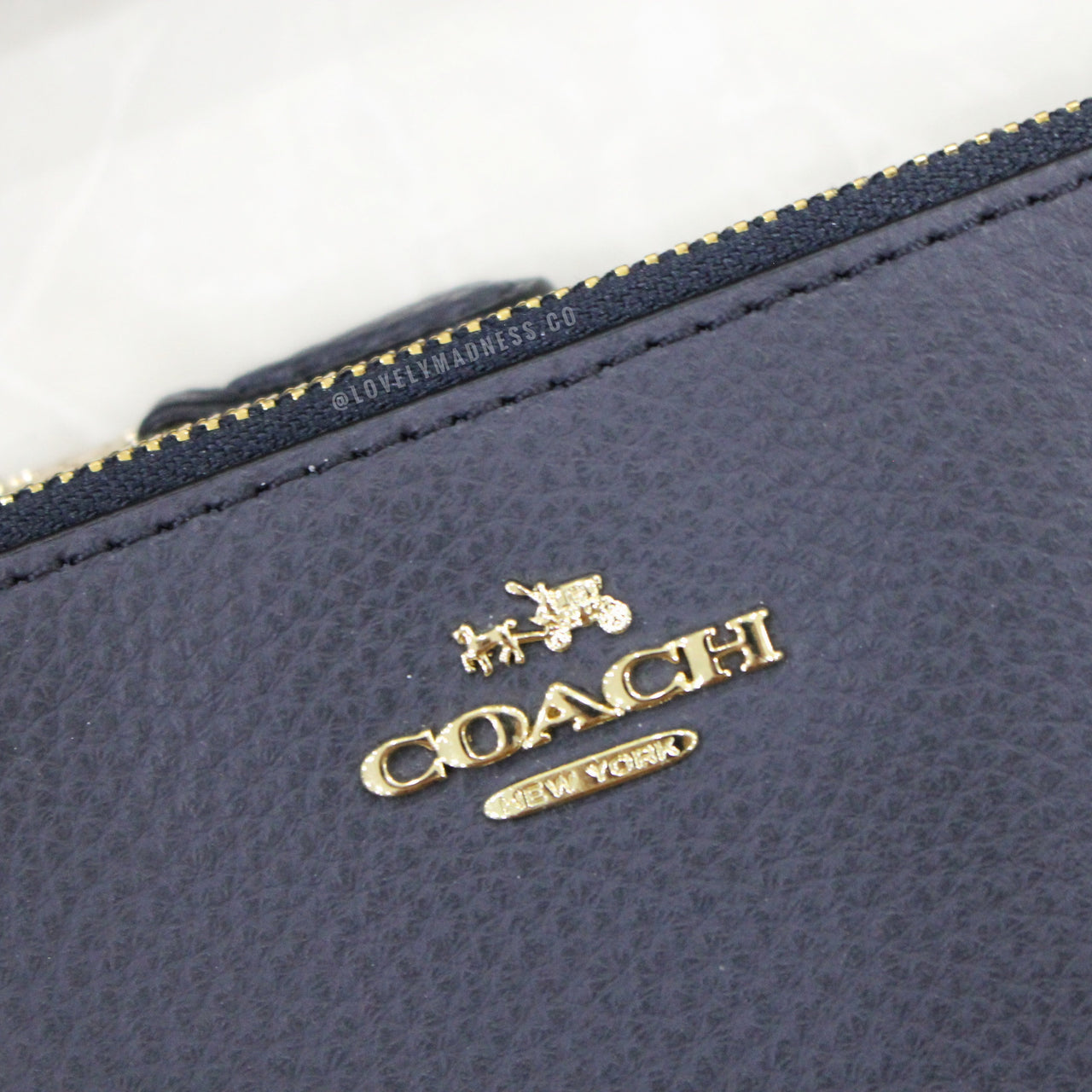 COACH DOUBLE CORNER ZIP WALLET POLISHED PEBBLE LEATHER - LovelyMadness Clothing Malaysia