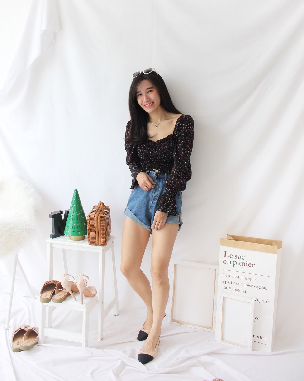 Denim Rolled Hem - LovelyMadness Clothing Online Fashion Malaysia