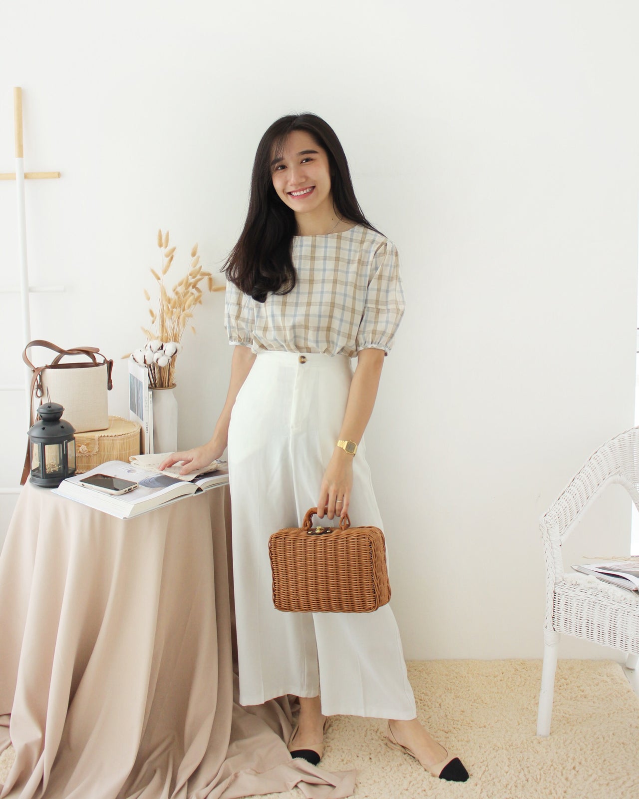 Korean Moni Plaid Top - LovelyMadness Clothing Online Fashion Malaysia