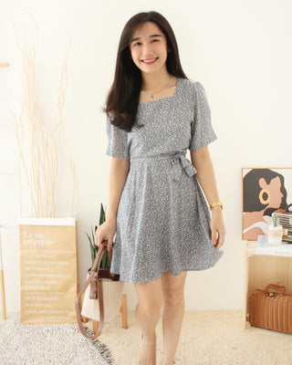 Korean Lilac Floral Dress - LovelyMadness Clothing Online Fashion Malaysia