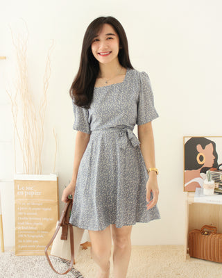 Korean Lilac Floral Dress - LovelyMadness Clothing Online Fashion Malaysia