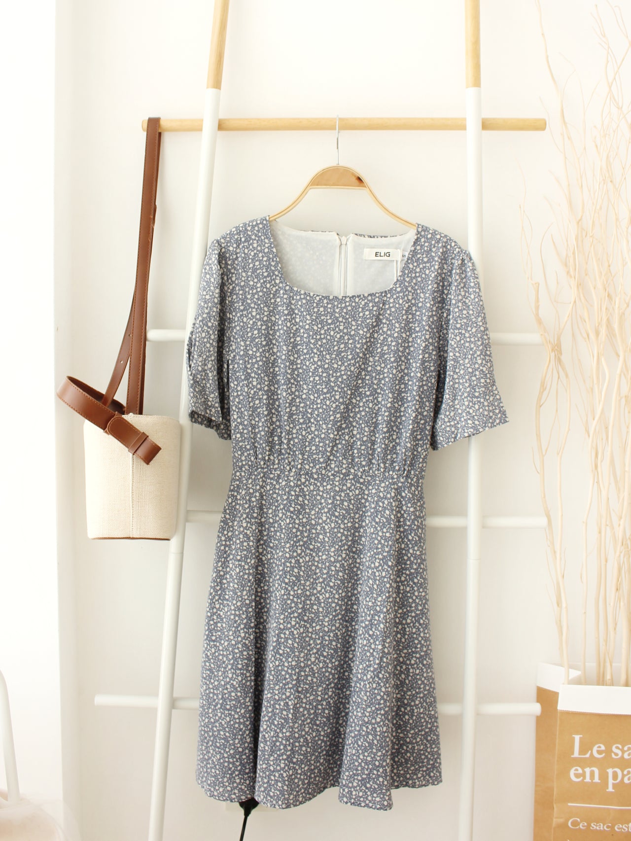 Korean Lilac Floral Dress - LovelyMadness Clothing Online Fashion Malaysia