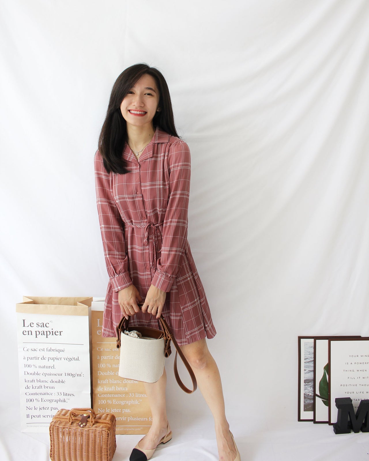 Isa Checkered Dress - LovelyMadness Clothing Malaysia