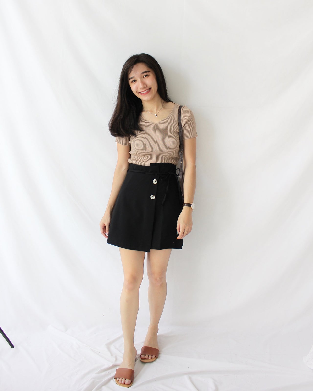 Ribbed V Neck Top - LovelyMadness Clothing Malaysia