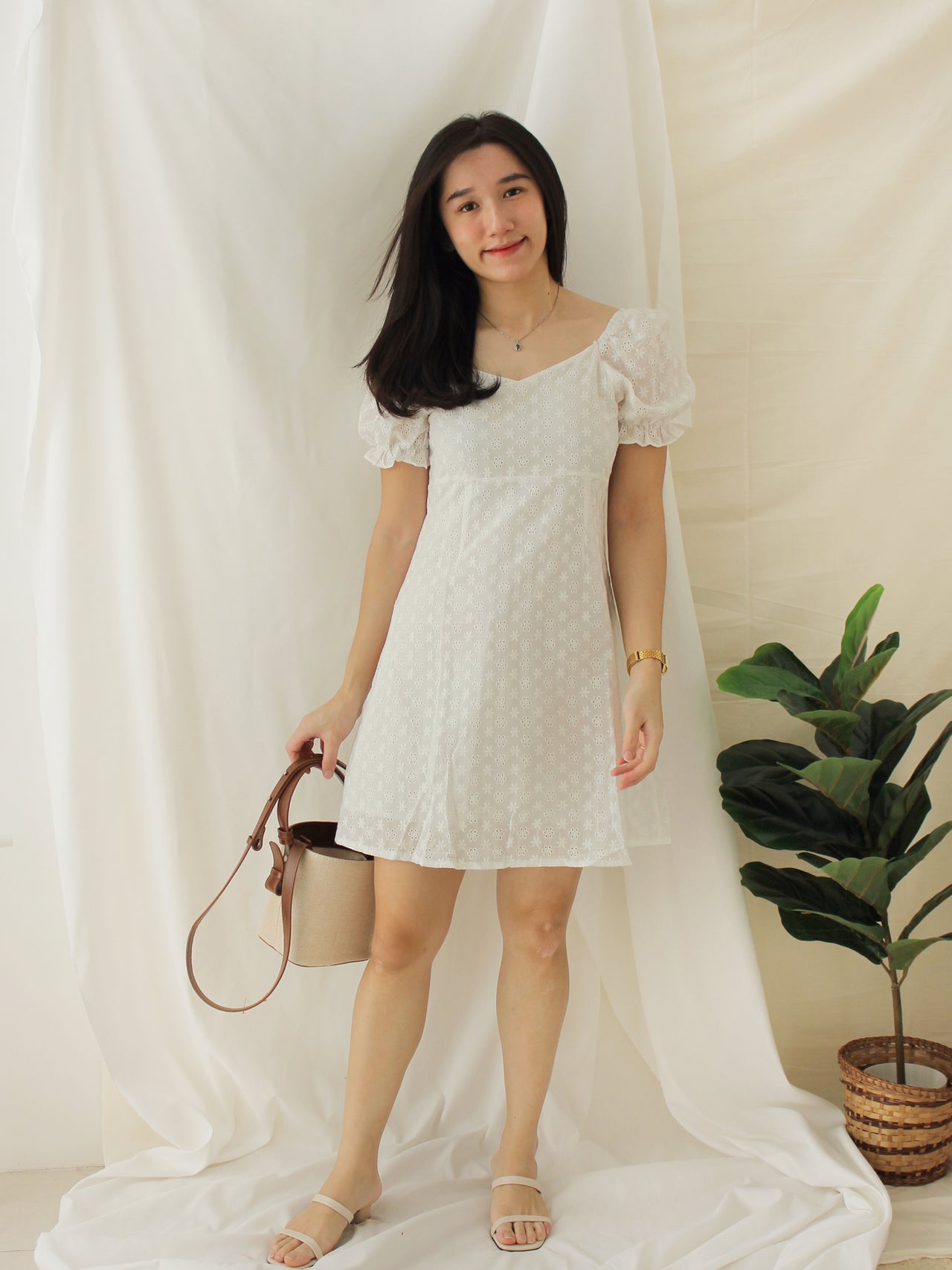 Korean lace puffy dress