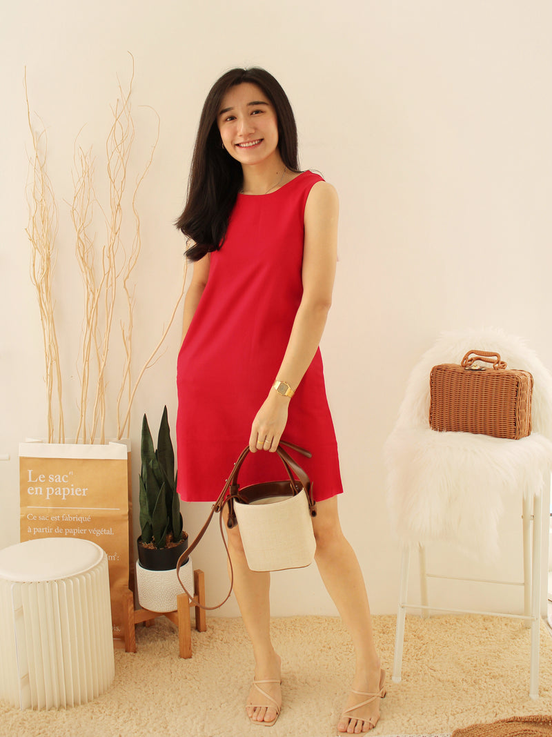 Korea Ramie Alined Dress - LovelyMadness Clothing Malaysia