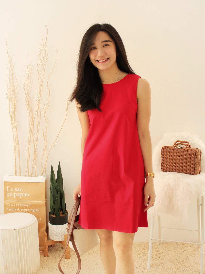 Korea Ramie Alined Dress - LovelyMadness Clothing Malaysia