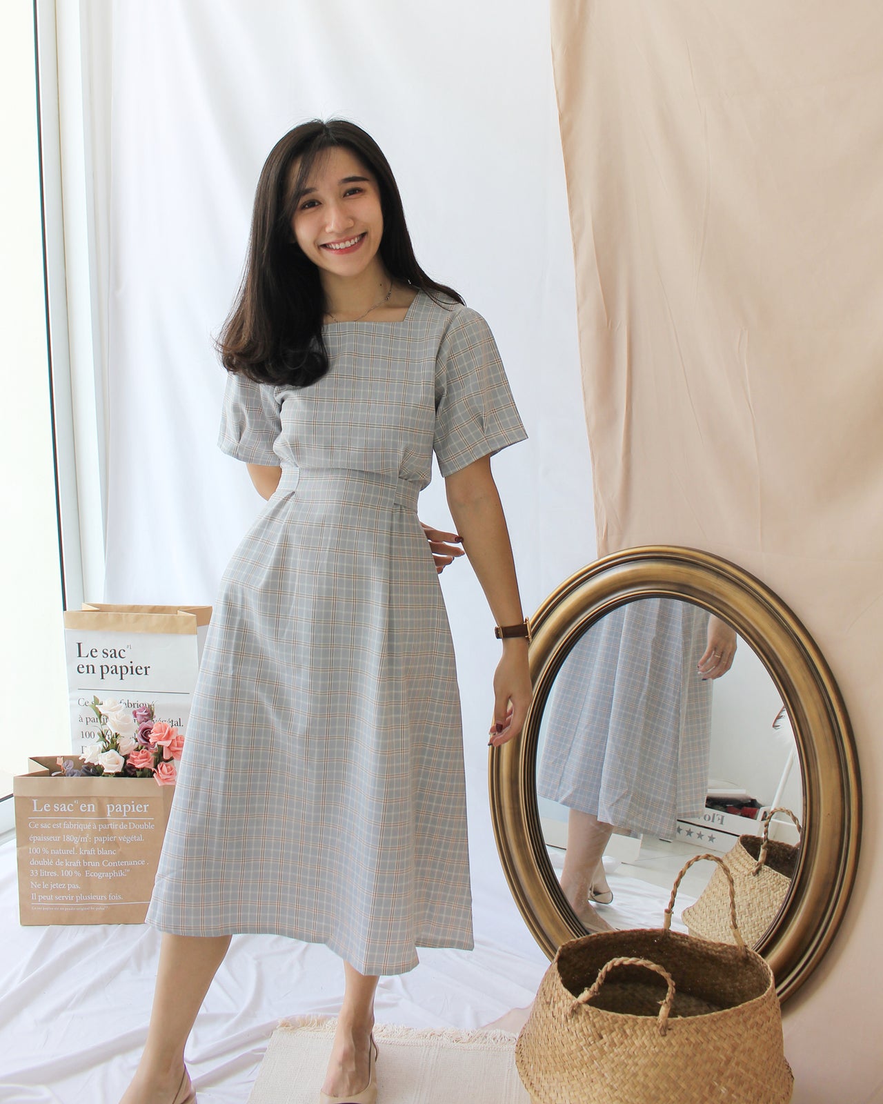 Korea Plaid Dress - LovelyMadness Clothing Online Fashion Malaysia