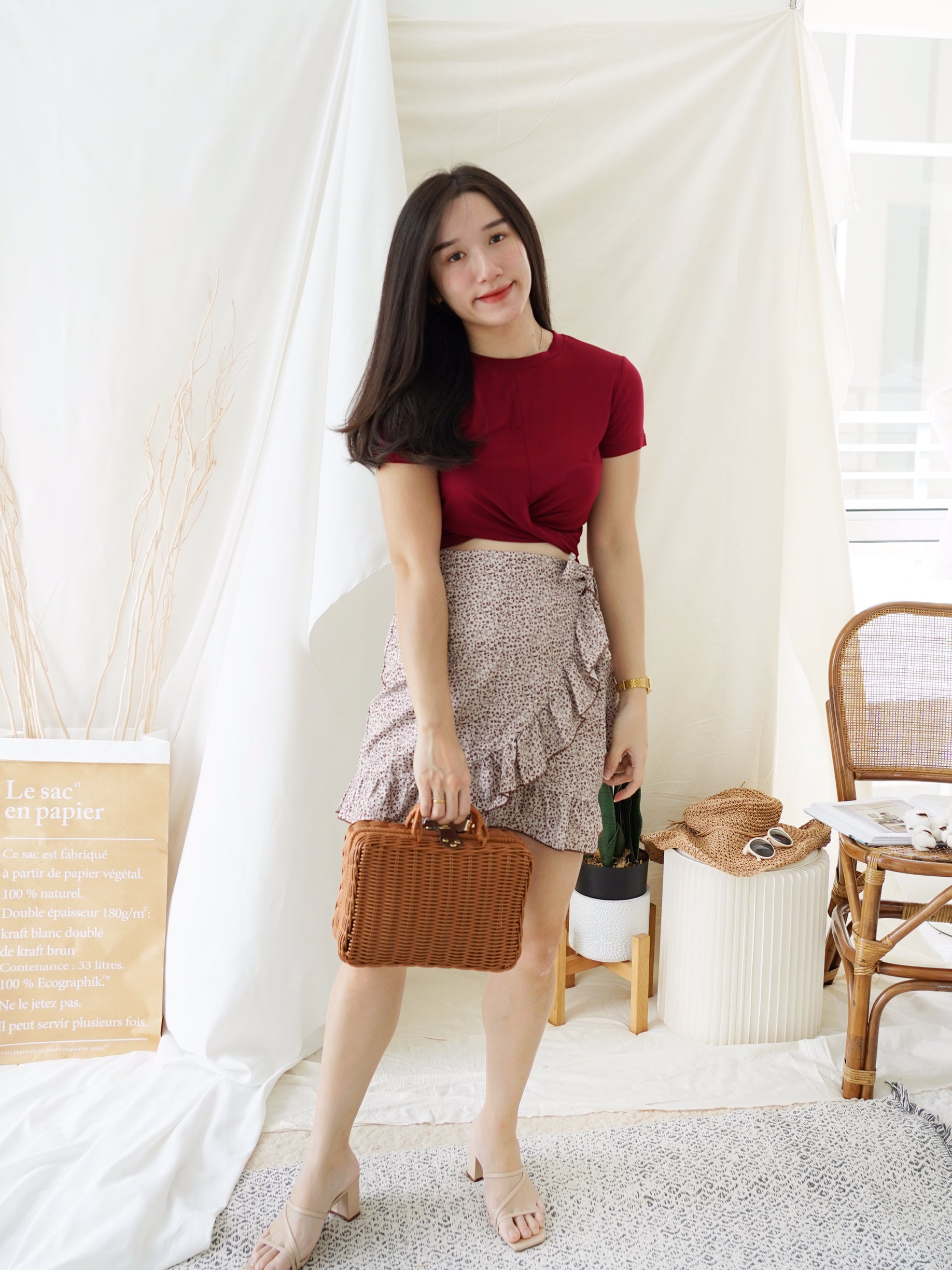 papier パピエ　巻きスカート papier Wrapped skirt