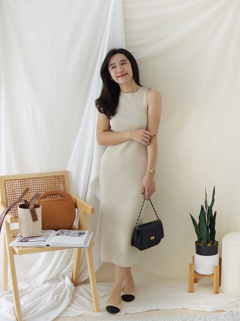 GRACE COLUMN KNIT DRESS - LovelyMadness Clothing Malaysia