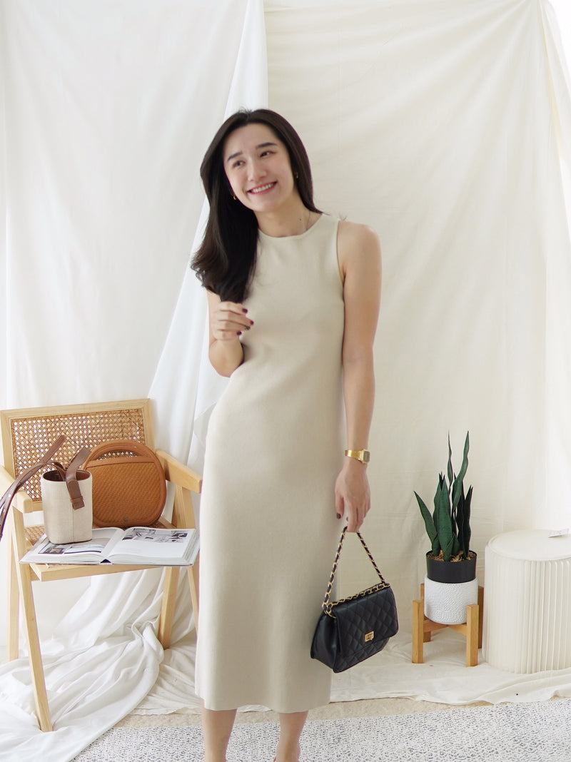 GRACE COLUMN KNIT DRESS - LovelyMadness Clothing Malaysia