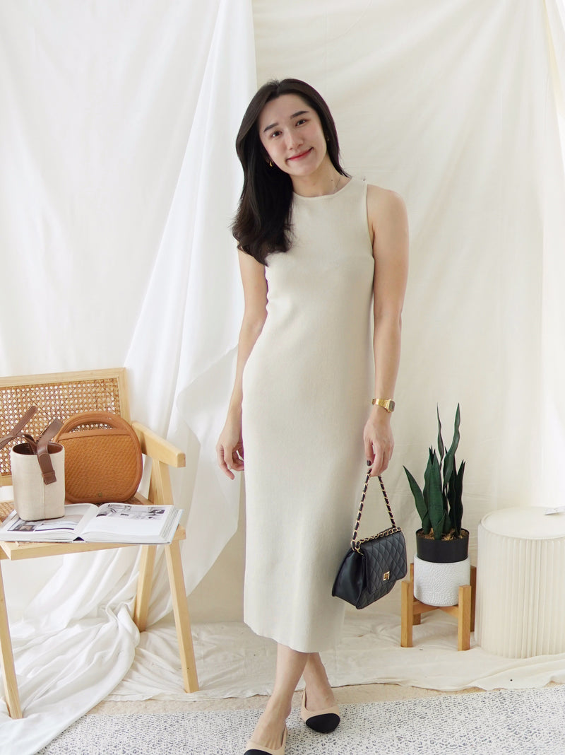 GRACE COLUMN KNIT DRESS - LovelyMadness Clothing Malaysia