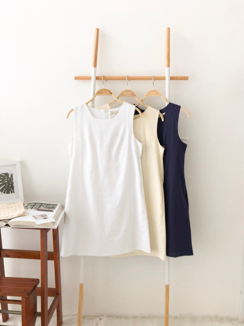 Korea Ramie Alined Dress - LovelyMadness Clothing Online Fashion Malaysia
