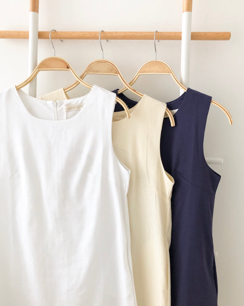 Korea Ramie Alined Dress - LovelyMadness Clothing Online Fashion Malaysia