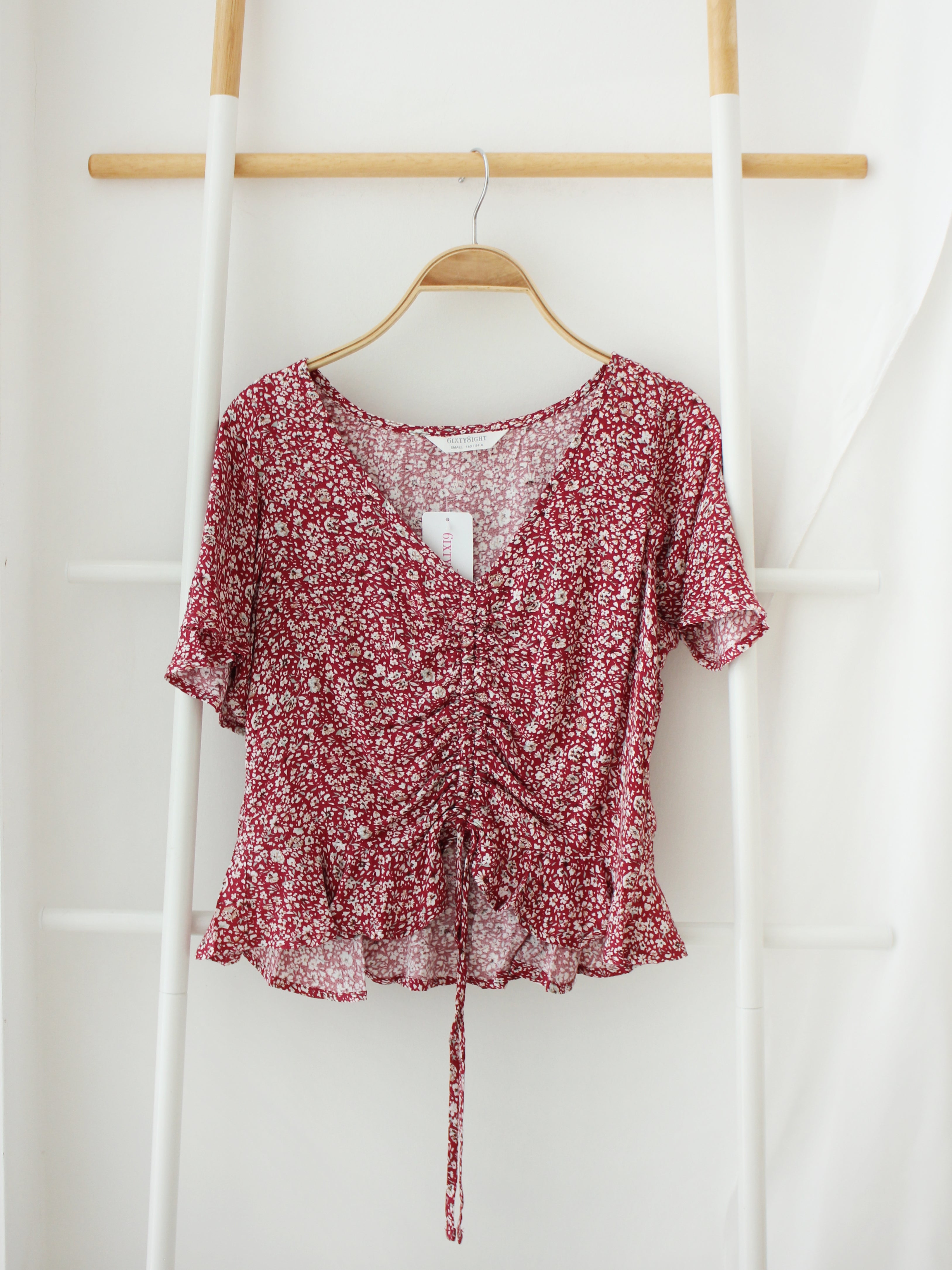 6ixty 8ight Red Floral Top – LovelyMadness Clothing Malaysia