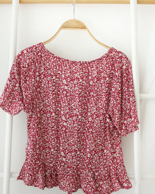 6ixty 8ight Red Floral Top