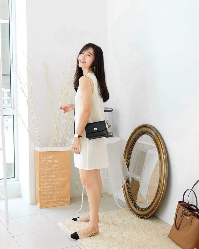 Korea Ramie Alined Dress - LovelyMadness Clothing Online Fashion Malaysia