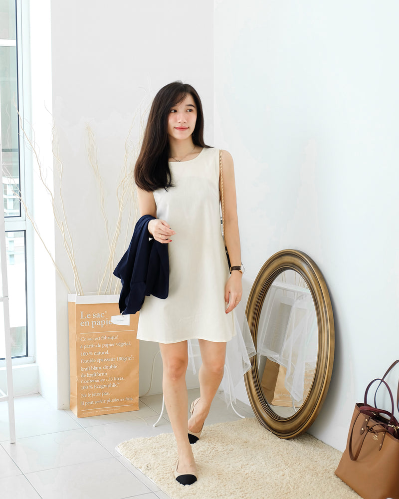 Korea Ramie Alined Dress - LovelyMadness Clothing Online Fashion Malaysia