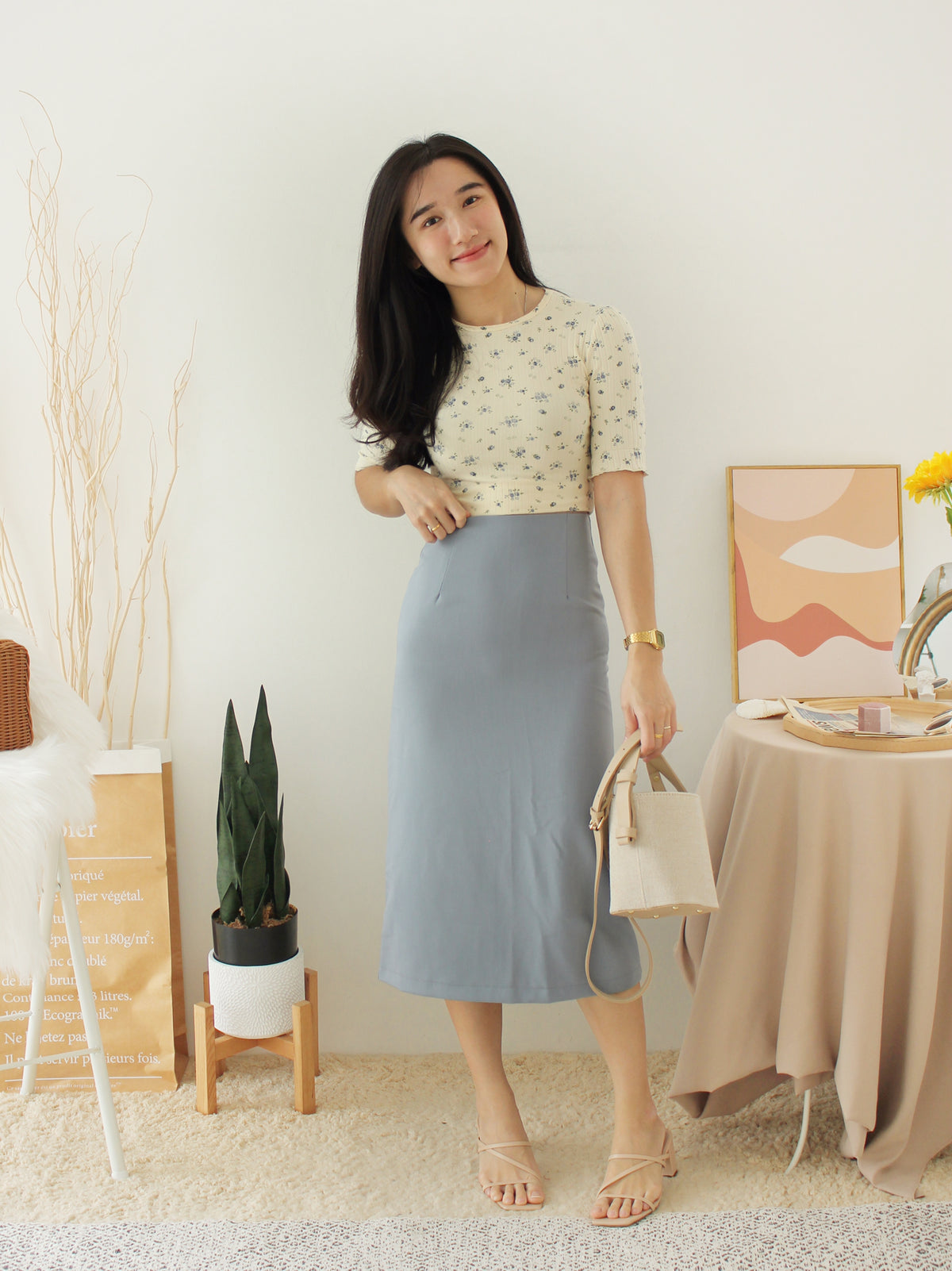 MALY MIDI SKIRT - LovelyMadness Clothing Malaysia