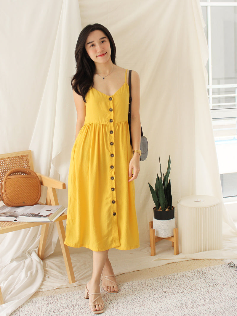 BERTHA STRAP BUTTON DRESS - LovelyMadness Clothing Malaysia