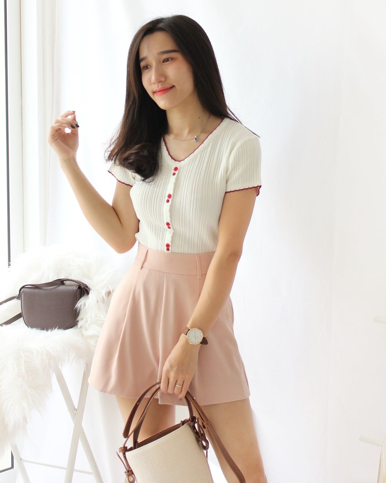 Rib Ruffle Cute Top - LovelyMadness Clothing Online Fashion Malaysia