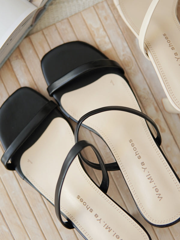 NOVA TWO STRAP HEEL SANDALS - LovelyMadness Clothing Malaysia