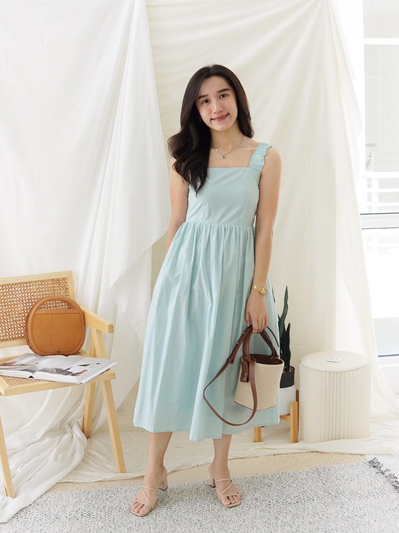 ALINE SMOCKED LONG DRESS