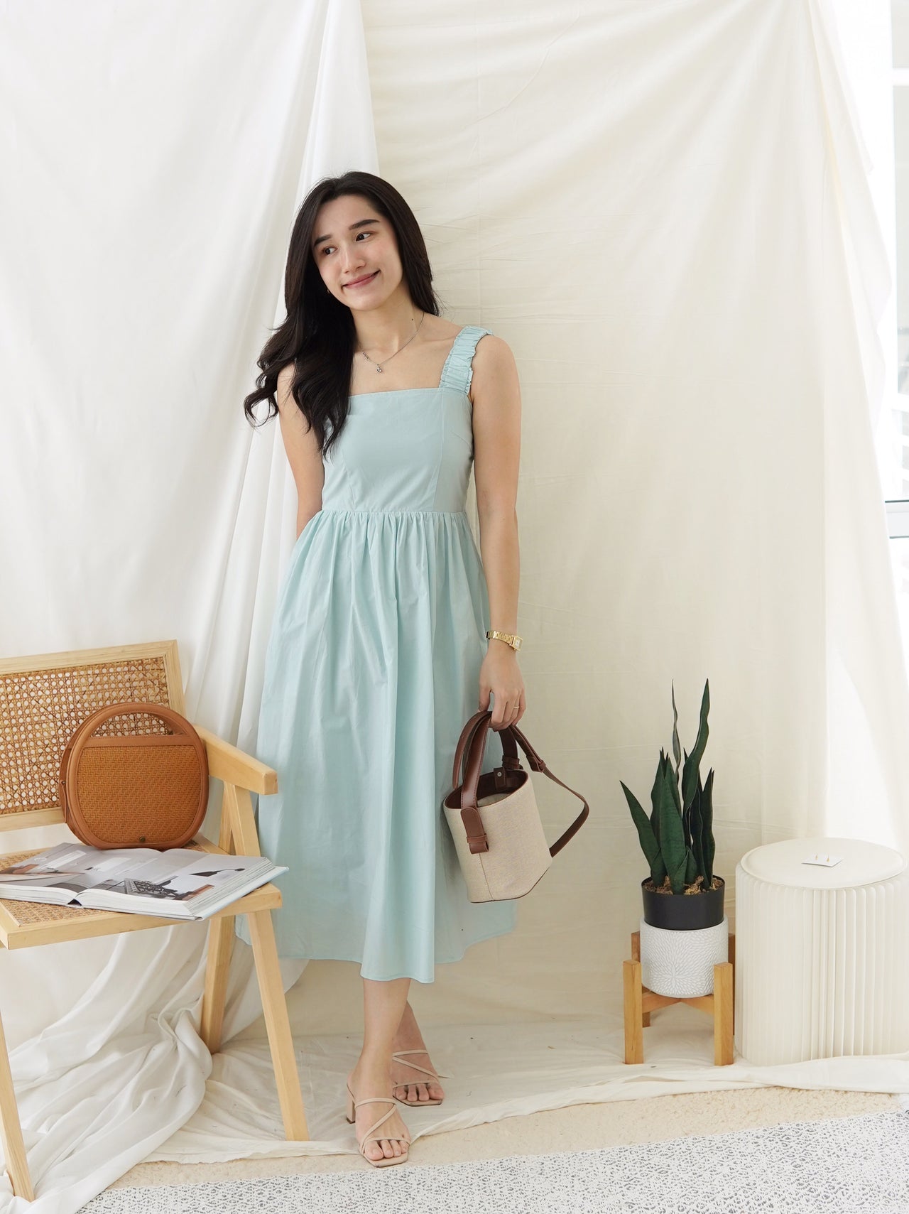 ALINE SMOCKED LONG DRESS