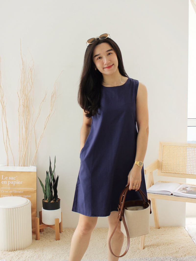 Korea Ramie Alined Dress - LovelyMadness Clothing Malaysia