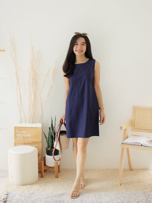 Korea Ramie Alined Dress - LovelyMadness Clothing Malaysia